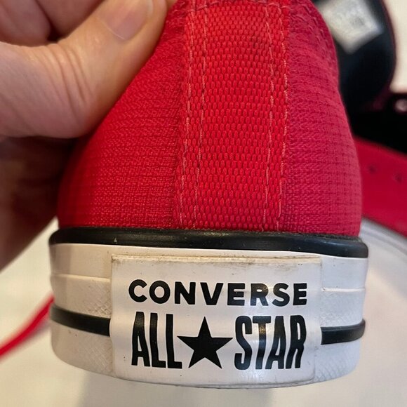 Converse All Star Casual Lo Cut Lace Up Textile Sneakers Red & Wht 8.5M/10.5 W - Picture 11 of 14